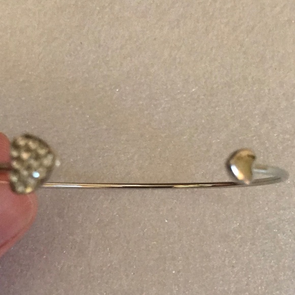 2 for $12 Adjustable Love Heart Silver and Gold-tone Bangle Bracelets - Picture 13 of 13